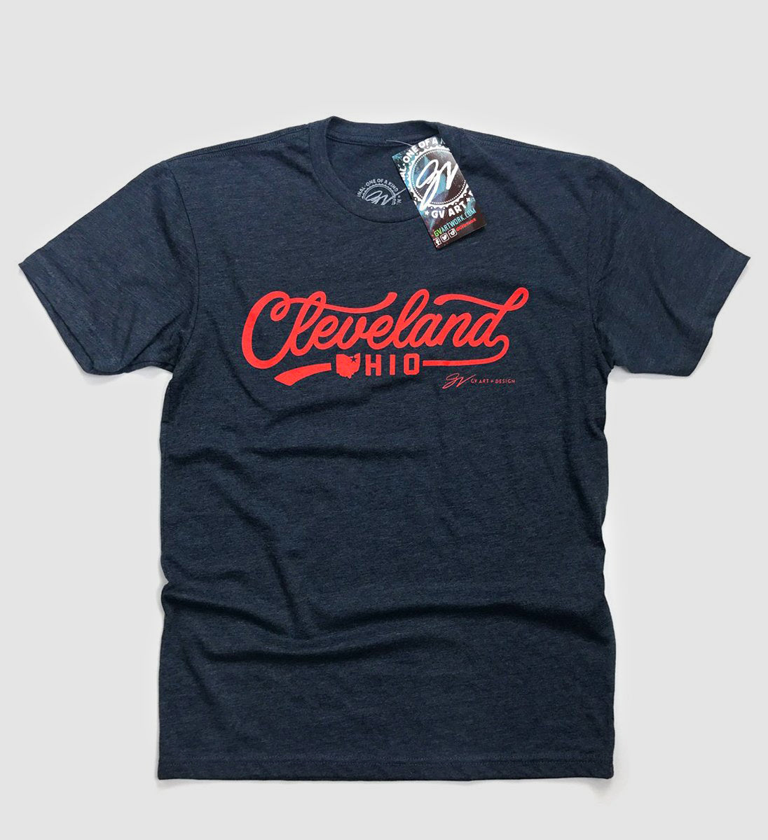 Cleveland Script Icons T shirt Navy/Red