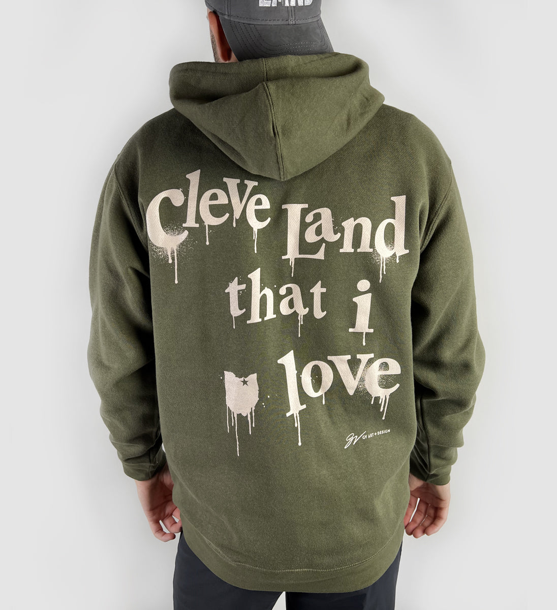 Cleveland That I Love Green Drip Hooded Sweatshirt