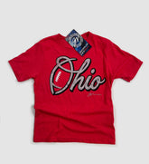 Red Kids Ohio Football Script T-shirt