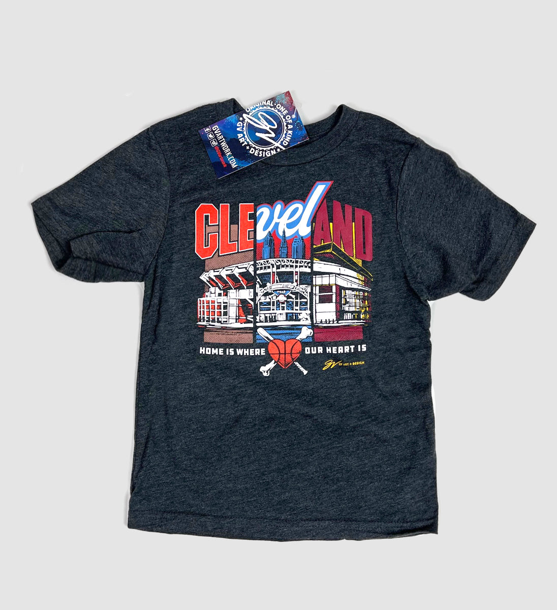 Kids Cleveland Home Is Where The Heart Is T Shirt