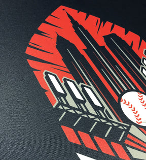 Cleveland Baseball Feather Canvas Artwork