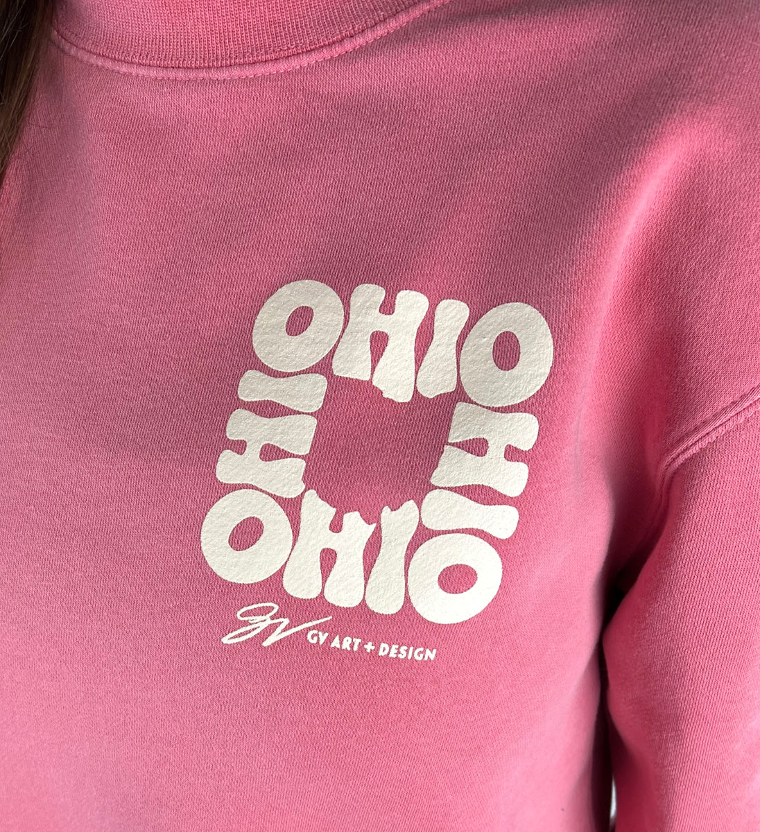 All In Ohio Pink Crew Sweatshirt