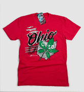 Red Ohio Script Collage T shirt