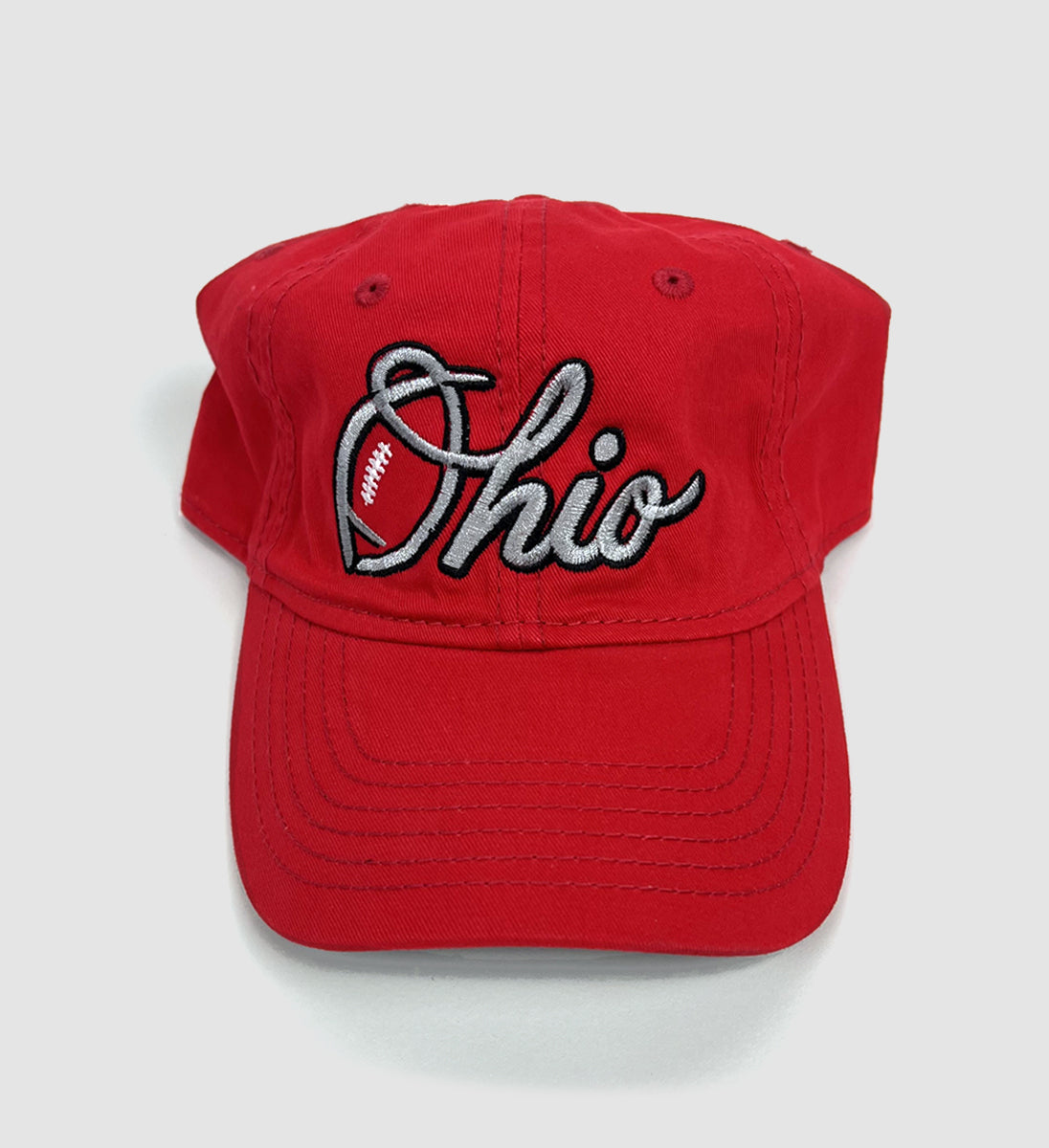 Ohio Script Red Unstructured Dad Hat
