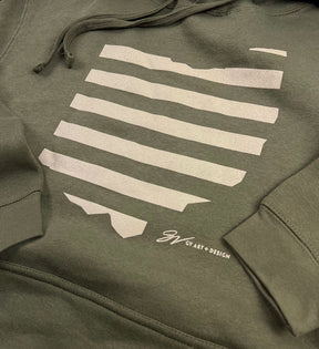 Green Ohio Stripes Hooded Sweatshirt