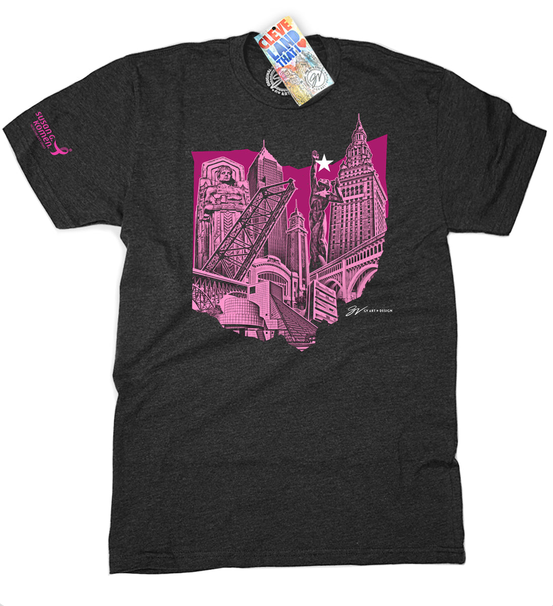 Cleveland Ohio Landmarks Design - Pink