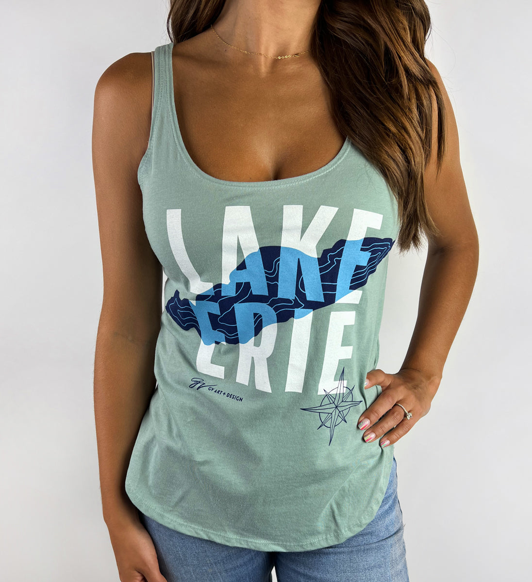 Womens Lake Erie Outline Tank