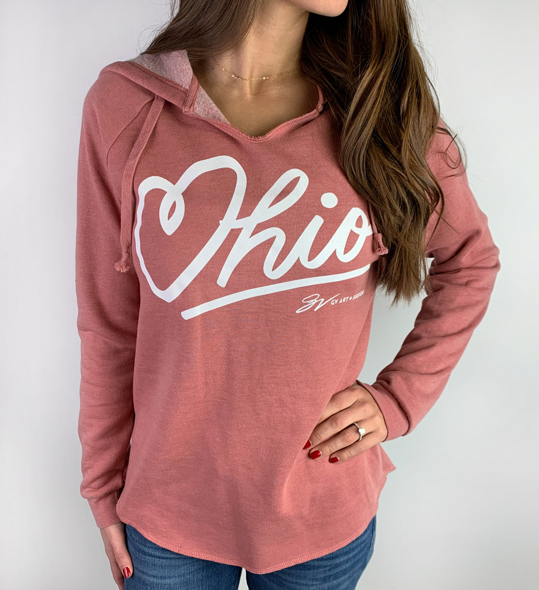 Women's Rose Ohio Heart Hooded Sweatshirt