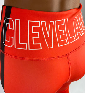 Cleveland Football Orange Stripe Leggings