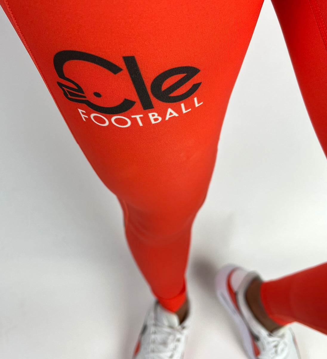 Cleveland Football Orange Stripe Leggings